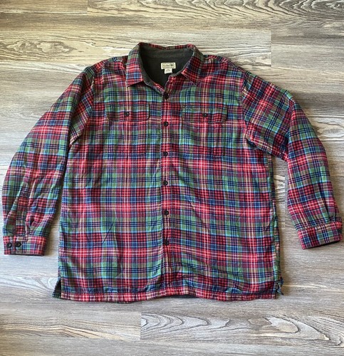 LL Bean Mens XL Flannel Fleece Lined 