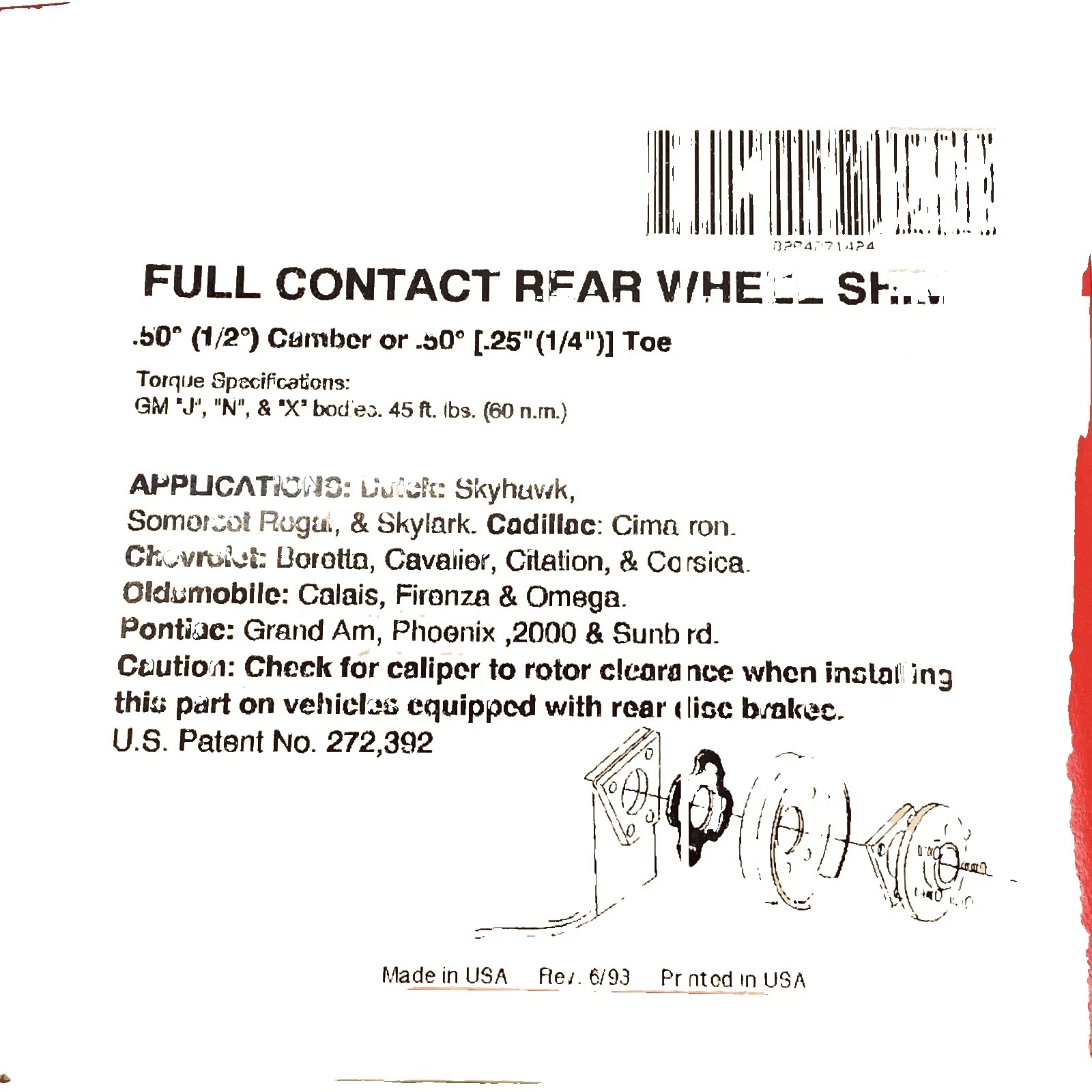 Specialty Products para automóviles y camiones Trasero Camber & Caster Parts