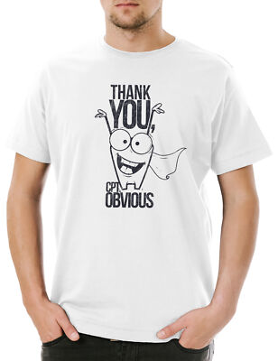 Thank You Captain ObVIous Herren T-Shirt Obvious Geek Nerd Fun Science Lehrer