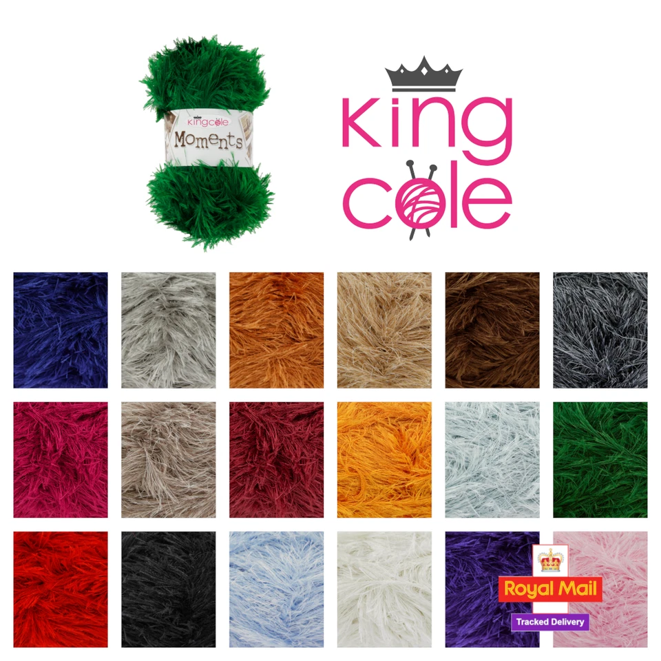 King Cole Moments DK 50g Knitting Crochet Yarn Polyester Eyelash
