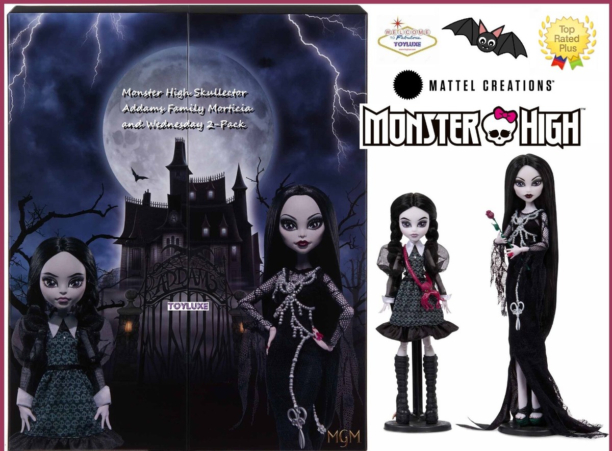 Monster High Skullector ADDAMS FAMILY Morticia & Wednesday 2 Doll