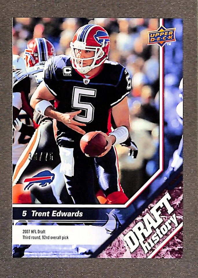 2009 Upper Deck Draft Edition Draft History Burgundy #175 Trent Edwards /75 - Image 1 of 3