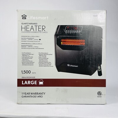 Life Smart Labs HT1013 1500W 6-Element Infrared Heater Black 817223017780 |  eBay