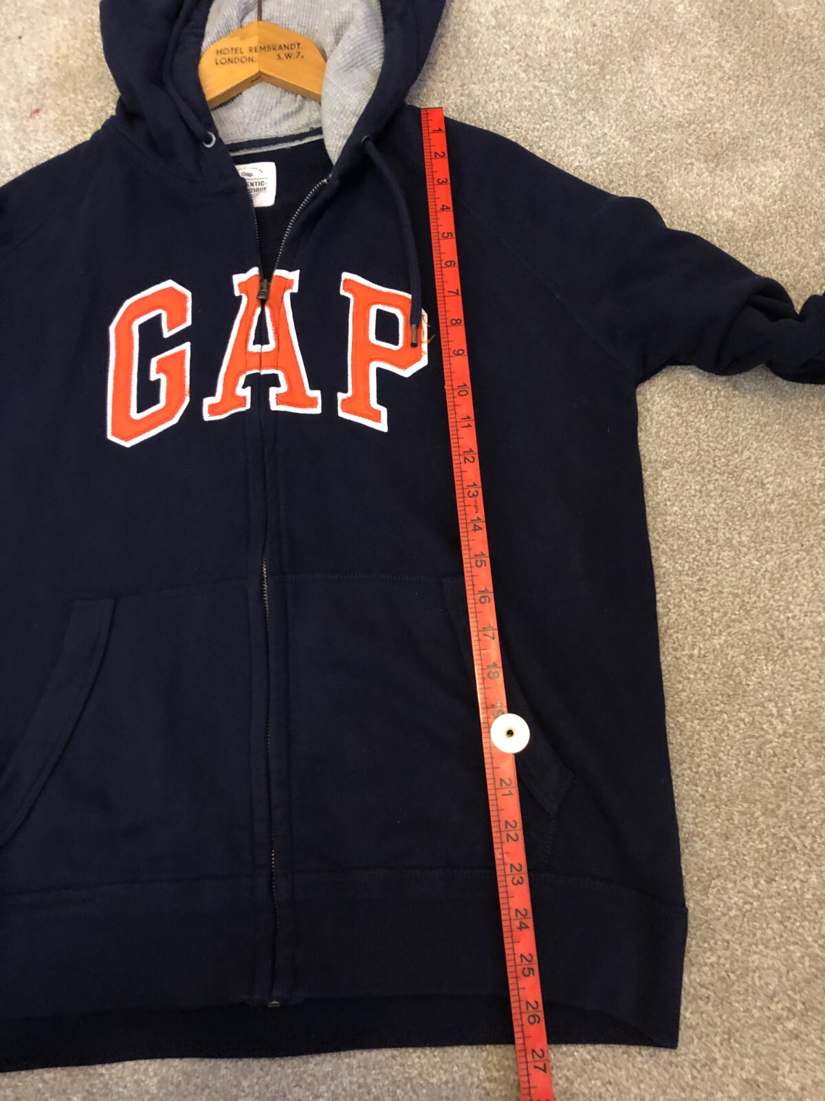 Gap Hoodie Large Men's GAP Full Zip Dark Blue Hoody Jumper Top Gap