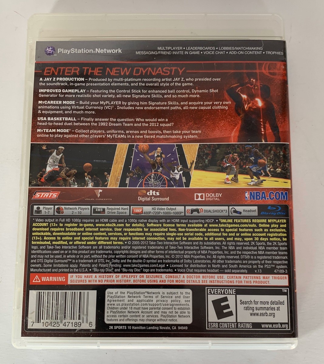 NBA 2K13 Playstation 3 PS3 Video Game with Manual 710425471896| eBay