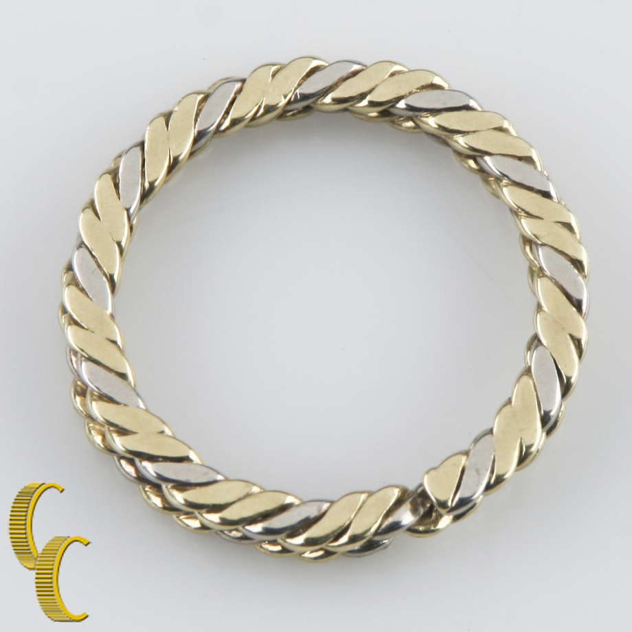 Tiffany & Co. Vintage Retired 14k White & Yellow Gold Rope Key Ring ...