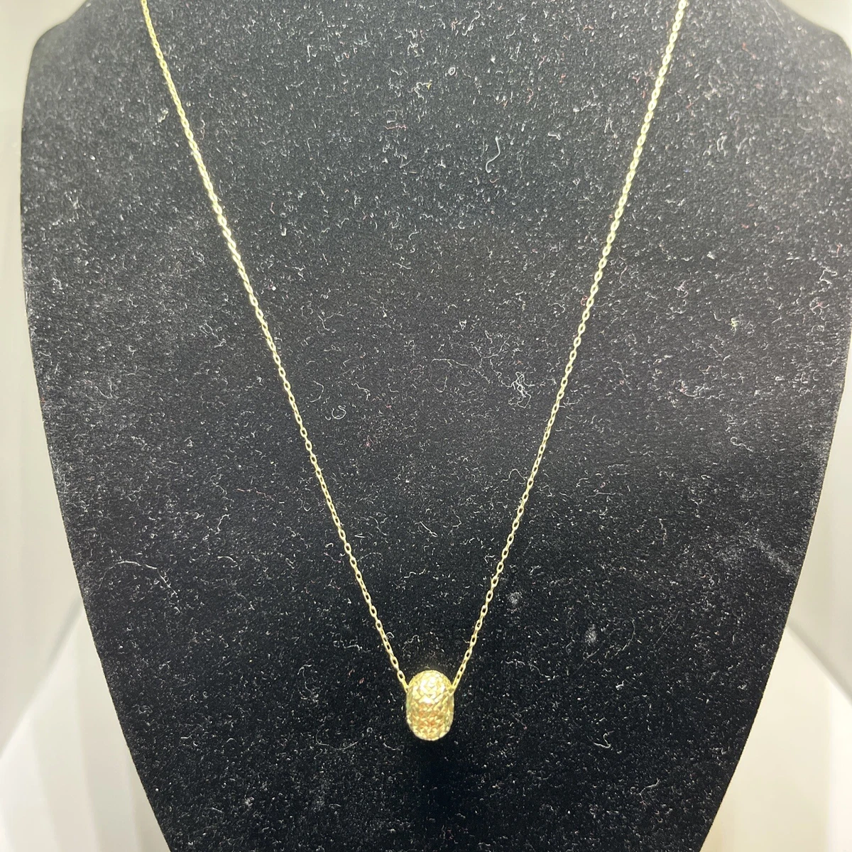 14K YELLOW GOLD Bead Necklace Stamped Rl 14k Indonesia. W