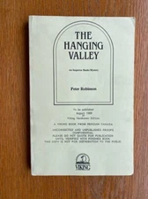 Peter Robinson The Hanging Valley Uncorrected Proof ARC SO Tradepaper Near fine