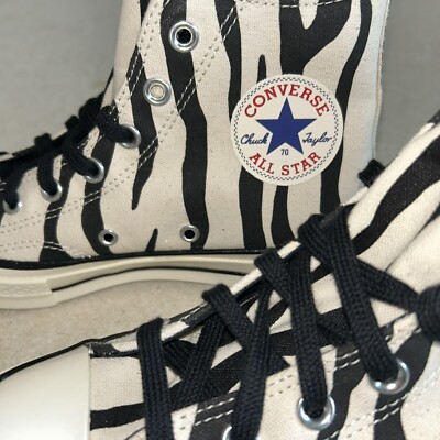 New Zebra Animal Print Converse Hi Top Shoes Women's 10 / Men 8 | eBay