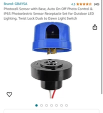 Photocell Sensor, Auto On Off Photo Control & IP65 Photoelectric Sensor Set- NIB