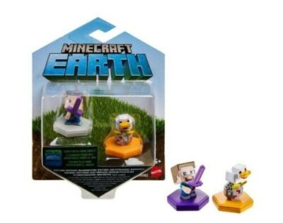 Minecraft Earth Boost Mini Attacking Steve & Spawning Chicken Figure 2-Pack-TOY2
