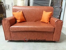 divano 2 posti ecopelle pelle con 2 cuscini salotto divanetto divani sofà