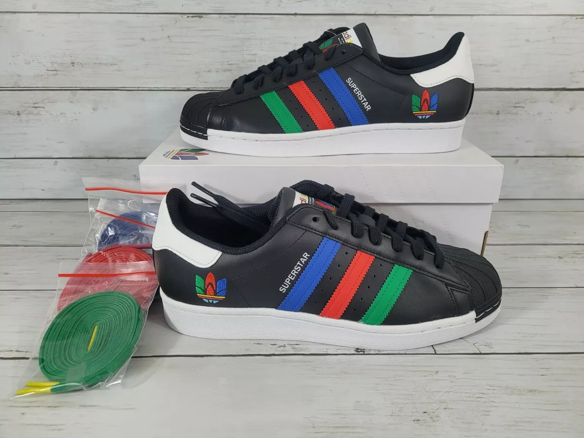 adidas superstar green red blue