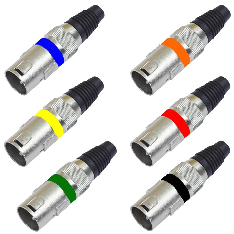 OMNITRONIC 36 St. XLR STECKER in 6 verschiedenen Farben Neutrik kompatibel, freie Farbwahl