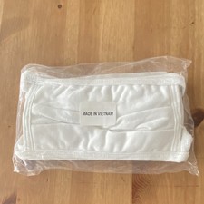 White Cotton Face Mask, Reusable, Adult Size, Cloth, Bulk Lot of 64