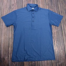 Collars  Co. Polo Shirt Mens Small Blue Geometric Featherweight Dress Collar