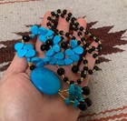 Howlite bead /pendant  necklace/30" //$0.85 combine s/h fee  (w152-w3) — photo 2