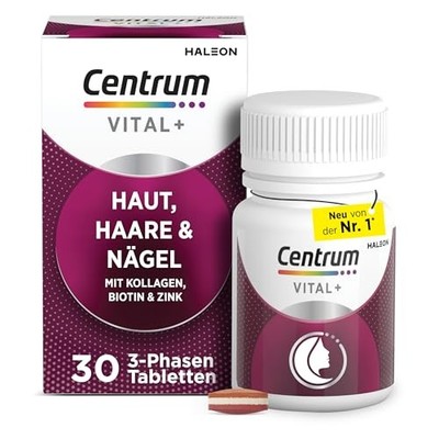 Haut Haare Nägel Nährstoffkomplex Centrum Vital+ 30 Kapseln Biotin Zink Vit C