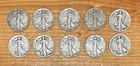(10) Ten 90% Silver Walking Liberty Half Dollar $5 Face Value