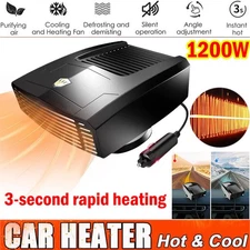 1200W Heater Portable Heating Cooling Fan Defroster Demister for Car Truck 12V