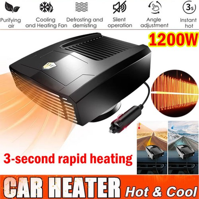#ad 1200W Heater Portable Heating Cooling Fan Defroster Demister for Car Truck 12V $22.99