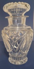 Vintage Finnische handgeschliffene Bleikristall Deckeldose Art Deco Sternschliff Sockel