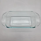 Vintage Pyrex Loaf Pan Baking Dish #2213 Clear Glass Corning With Handle USA