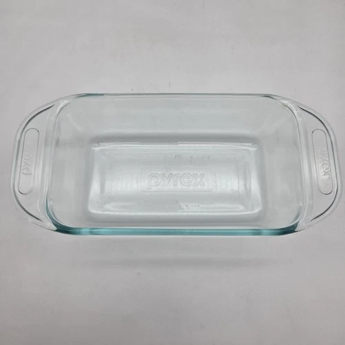 Vintage Pyrex Loaf Pan Baking Dish #2213 Clear Glass Corning With Handle USA