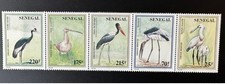 Senegal 1996/1997 Mi. 1463-1467 Endangered Birds Fauna Stripes Set of 5