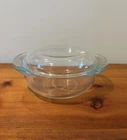 Pyrex 022 Clear Glass 1-quart Casserole Dish with A Dome Lid. Vintage USA