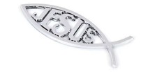 Car Silver Chrome Emblem Jesus Christian Fish Symbol Religious 3d Decal Car Silver Chrome Emblem Jesus Christian Fish Symbol Religious 3d Decal