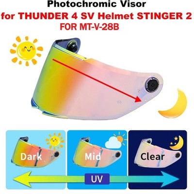 Photochromic Helmet Visor For MT THUNDER 4 SV MT-V-28B Motorcycle Shield Lens