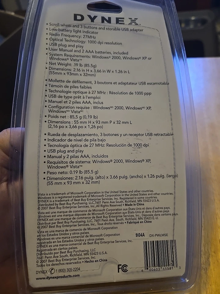 Dynex💻DX-PWLMSE Wireless Mouse Plug & Play Brand New Factory Sealed - Image 3 of 3