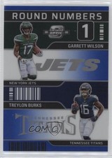 2022 Panini Contenders Optic Blue Prizm 67/99 Garrett Wilson Treylon Burks 12yh