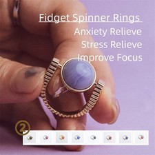Original Fidget Spinner Rings Natural Stone Rings Replaceable Spinners For Anxie