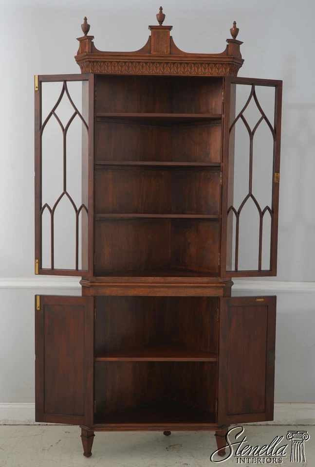 69891: Vitrina esquinera estilo inglés vintage de caoba Foto 3 de 4
