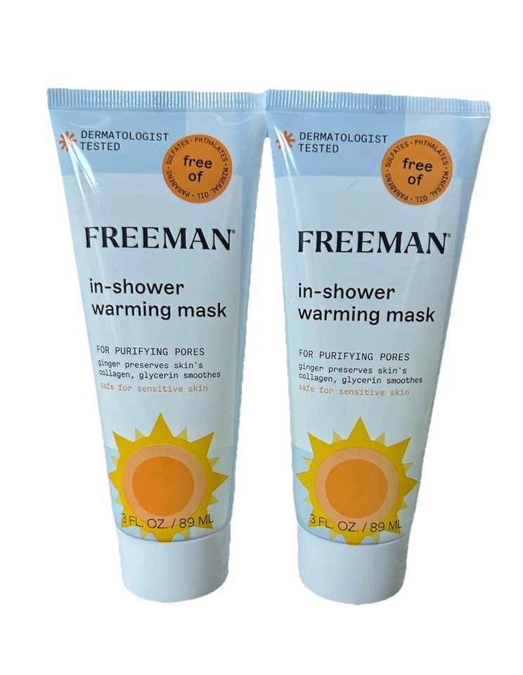 Freeman In Shower  Warming Facial Mask Set of 2 Purifying Pores Sensitive Skin - Image 2 of 4