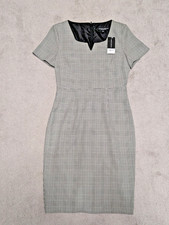 Dorothy Perkins UK Size 10 Grey Check Dress Short Sleeves, Formal/Workwear, BNWT