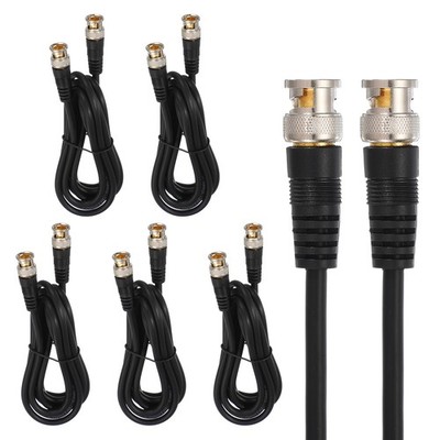 BNC Male to BNC Male Coaxial Cable, 5Pcs 2M 75-3 for  CCTV Camera