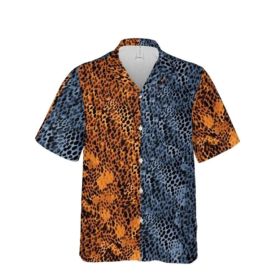 African Art Hawaiian Shirt, Leopard Pattern Hawaiian Shirt