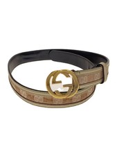 GUCCI GG Pattern Belt, Canvas, Pink, All-Over Print, Women's, 114874, 492694, 75