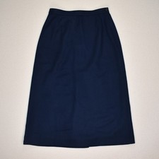 Pendleton Vintage Navy Blue 100 Virgin Wool Midi Skirt Made in USA Size 8