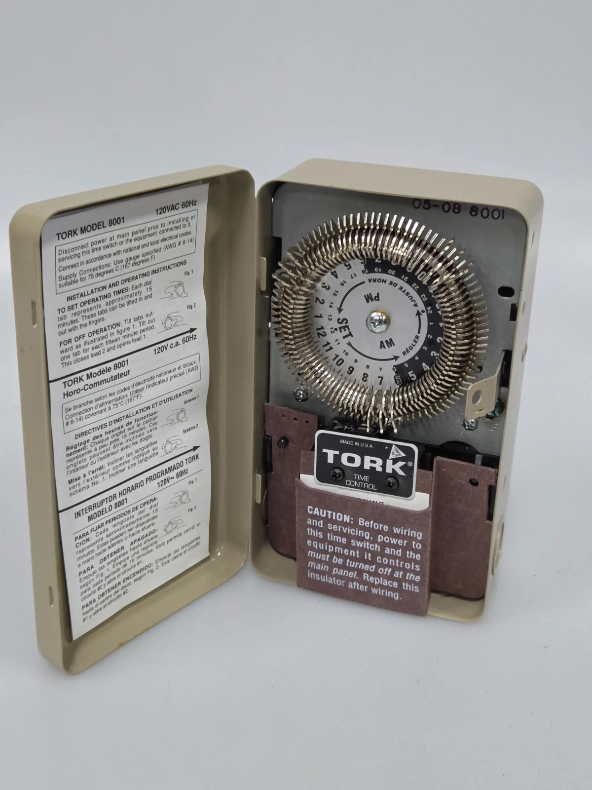 TORK 8001 24 Hr. Time Switch SPDT 20 amps 120 V