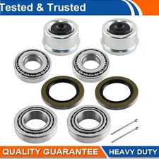 (2) Trailer Hub Wheel Bearings Kit 8 Bolt 1 1/4 (14125A) x1 3/4 (25580) & Seals