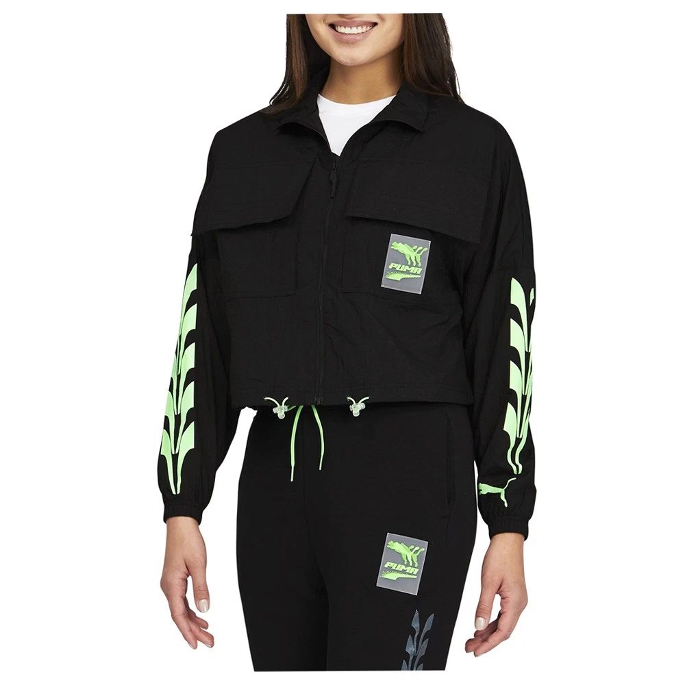 Puma Evide Woven Full Zip Jacket Womens Size XS Casual Athletic Outerwear 59777