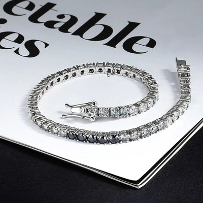 Armband 6,0 kt Rundschliff Laborgefertigt Diamant Testpass VVS1/D 18 cm 18 Karat Farbverlauf