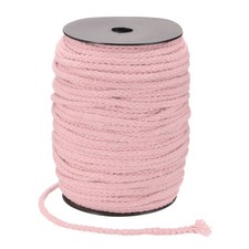 Macrame Cord 5mm x 295 ft Handmade Natural Cotton Rope, 8 Strand, Light Pink