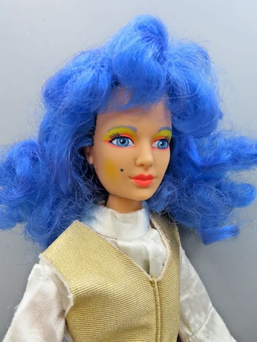 Vintage 1985 Hasbro Jem & The Holograms Stormer Misfits Doll Outfit Barbie blue