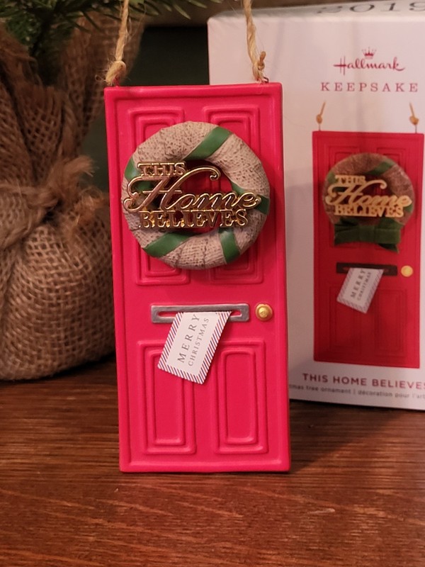 2019 Hallmark Ornaments   "THIS HOME BELIEVES"    RED DOOR