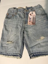 Levi  s Youth Boys Denim Distressed Shorts Size 14